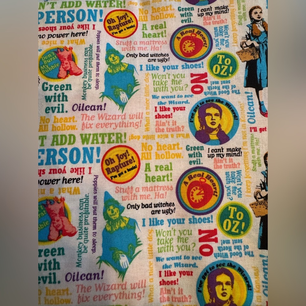 Colorful Wizard of Oz Themed Fabric (List for ONE YARD ONLY